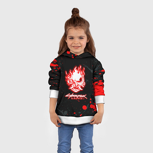 Детская толстовка Samurai flame logo / 3D-Белый – фото 4