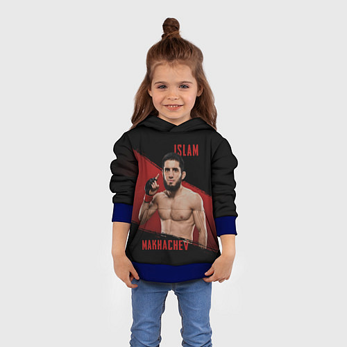 Детская толстовка Боец Ислам Махачев / 3D-Синий – фото 4