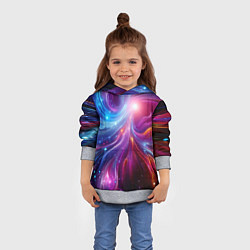 Толстовка-худи детская Неоновая абстракция - нейросеть, цвет: 3D-меланж — фото 2