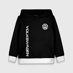 Толстовка-худи детская Volkswagen logo white, цвет: 3D-белый