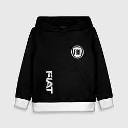 Толстовка-худи детская FIAT logo white auto, цвет: 3D-белый