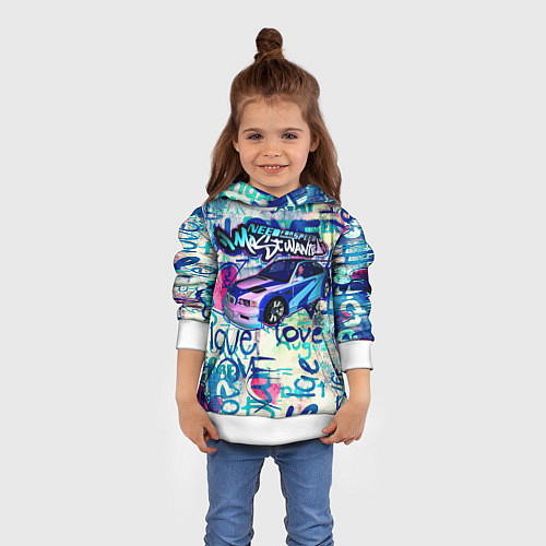 Детская толстовка NFS Most Wanted graffitti / 3D-Белый – фото 4