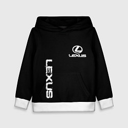Толстовка-худи детская Lexus white logo auto, цвет: 3D-белый