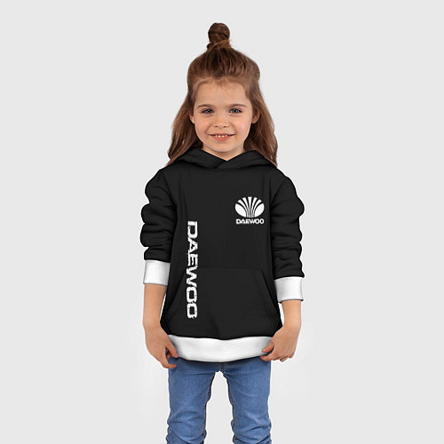 Детская толстовка Daewoo logo white / 3D-Белый – фото 4
