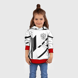 Толстовка-худи детская Герб Рф текстура геймер, цвет: 3D-красный — фото 2