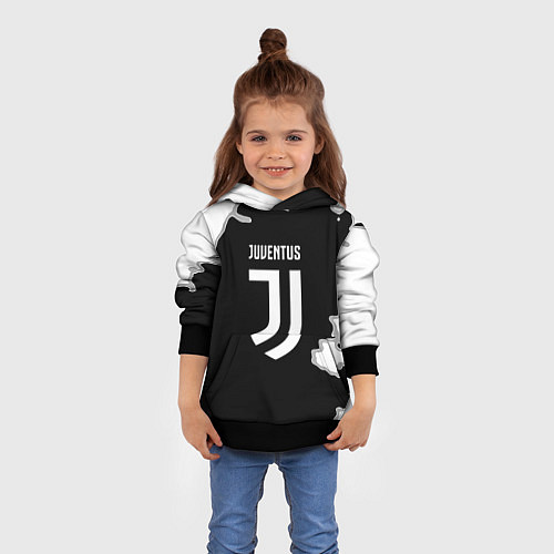 Детская толстовка Juventus fc краски / 3D-Черный – фото 4