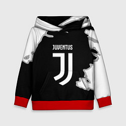 Толстовка-худи детская Juventus fc краски, цвет: 3D-красный