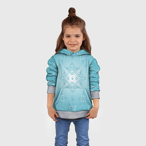 Детская толстовка Векторные узоры на нежно-бирюзовом фоне / 3D-Меланж – фото 4