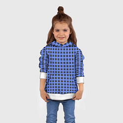 Толстовка-худи детская Паттерн квадратов из кругов, цвет: 3D-белый — фото 2