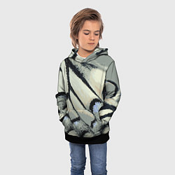 Толстовка-худи детская Абстракция - крыло бабочки, цвет: 3D-черный — фото 2