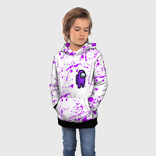 Детская толстовка Among us neon colors game / 3D-Черный – фото 3