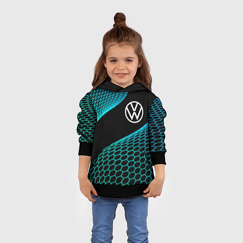 Детская толстовка Volkswagen electro hexagon / 3D-Черный – фото 4