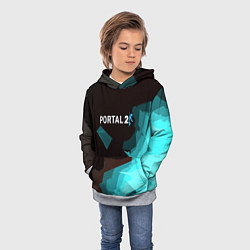 Толстовка-худи детская Portal abstraction game valve, цвет: 3D-меланж — фото 2