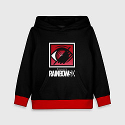 Толстовка-худи детская Шутер радуга 6, цвет: 3D-красный