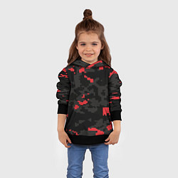 Толстовка-худи детская Камуфляжная текстура милитари, цвет: 3D-черный — фото 2