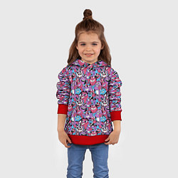 Толстовка-худи детская Смеющиеся монстры, цвет: 3D-красный — фото 2