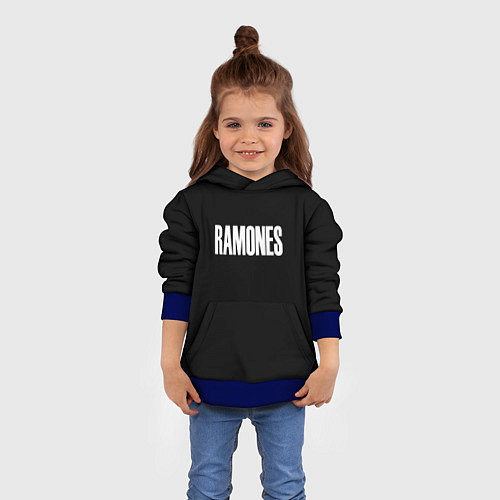 Детская толстовка Ramones white logo / 3D-Синий – фото 4