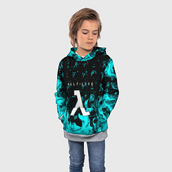 Толстовка-худи детская Half life fire x portal game, цвет: 3D-меланж — фото 2