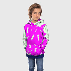 Толстовка-худи детская Fortnite pattern pink, цвет: 3D-синий — фото 2
