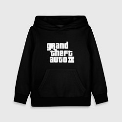 Толстовка-худи детская GTA3 logo, цвет: 3D-черный