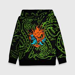 Толстовка-худи детская Samurai dragon steel logo, цвет: 3D-черный