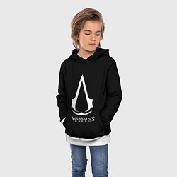 Толстовка-худи детская Assassins Creed logo game, цвет: 3D-белый — фото 2