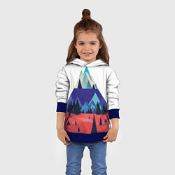 Толстовка-худи детская Русские горы, цвет: 3D-синий — фото 2