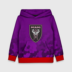 Толстовка-худи детская Inter Miami logo pattern, цвет: 3D-красный