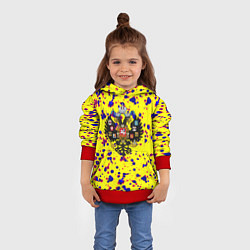 Толстовка-худи детская Имперская Россия герб краски, цвет: 3D-красный — фото 2