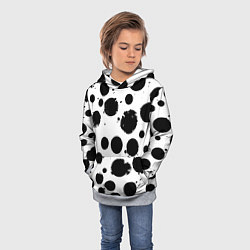 Толстовка-худи детская Abstract black blots - ai art fantasy, цвет: 3D-меланж — фото 2