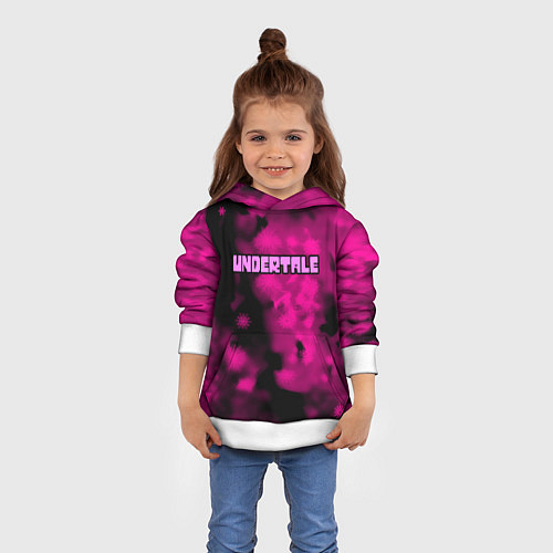 Детская толстовка Undertale pink game / 3D-Белый – фото 4
