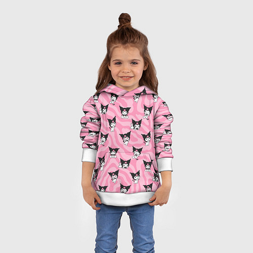 Детская толстовка Розовый паттерн Куроми / 3D-Белый – фото 4