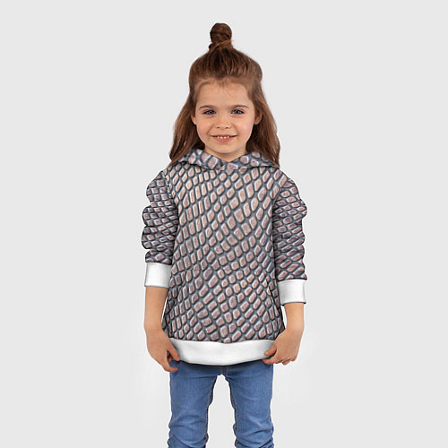 Детская толстовка Кожаный принт / 3D-Белый – фото 4