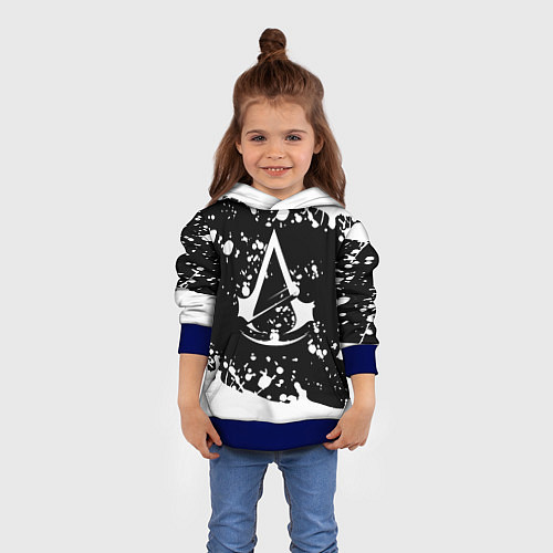 Детская толстовка Assassins Creed logo краски / 3D-Синий – фото 4