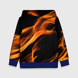 Толстовка-худи детская Языки пламени текстура, цвет: 3D-синий