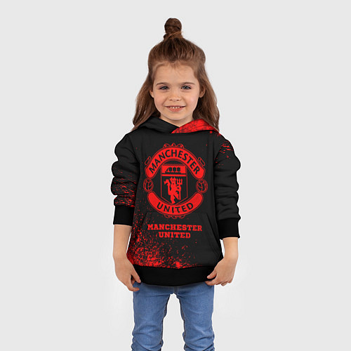 Детская толстовка Manchester United - red gradient / 3D-Черный – фото 4