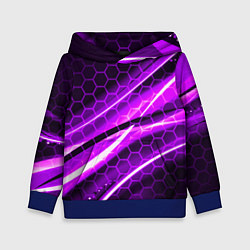 Толстовка-худи детская Неоновая броня текстура, цвет: 3D-синий