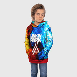 Толстовка-худи детская Linkin park битва огней, цвет: 3D-красный — фото 2