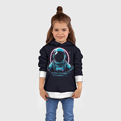 Толстовка-худи детская Тонущий космонавт, цвет: 3D-белый — фото 2