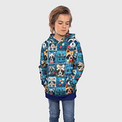 Толстовка-худи детская Пэчворк с энотами, цвет: 3D-синий — фото 2