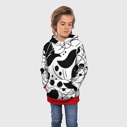 Толстовка-худи детская Fashion abstraction - ai art fantasy, цвет: 3D-красный — фото 2