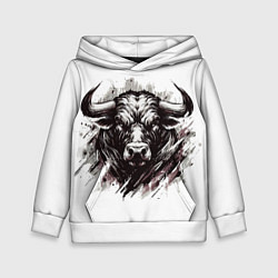 Детская толстовка Гранж - портрет быка: голова