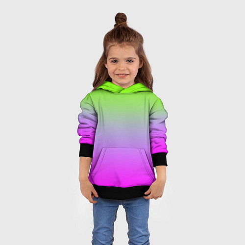 Детская толстовка Неоновая градиент абстракция / 3D-Черный – фото 4