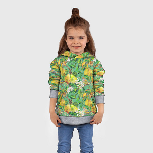 Детская толстовка Груши и птицы / 3D-Меланж – фото 4