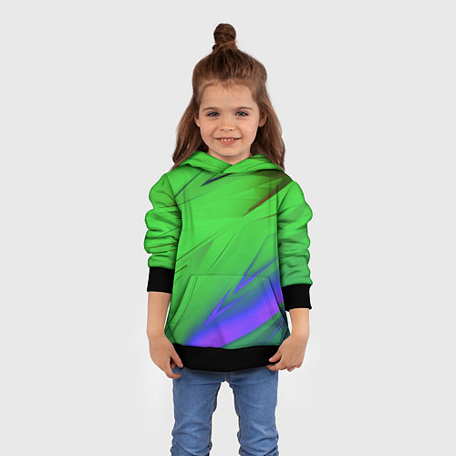 Детская толстовка Кислотно неоновая геометрия / 3D-Черный – фото 4