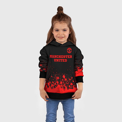 Детская толстовка Manchester United - red gradient посередине / 3D-Черный – фото 4