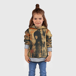 Толстовка-худи детская Девушка на газете, цвет: 3D-меланж — фото 2
