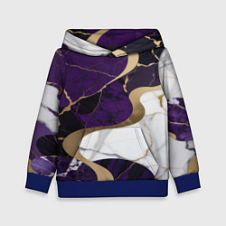 Толстовка-худи детская Фиолетовый с белым и золотым, цвет: 3D-синий