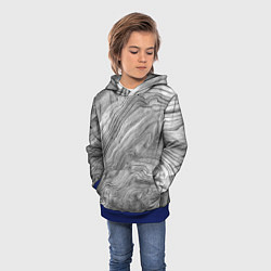 Толстовка-худи детская Текстура дерева - абстракция, цвет: 3D-синий — фото 2