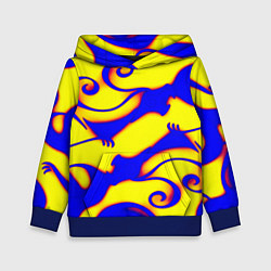 Толстовка-худи детская Аниме драконы неон, цвет: 3D-синий